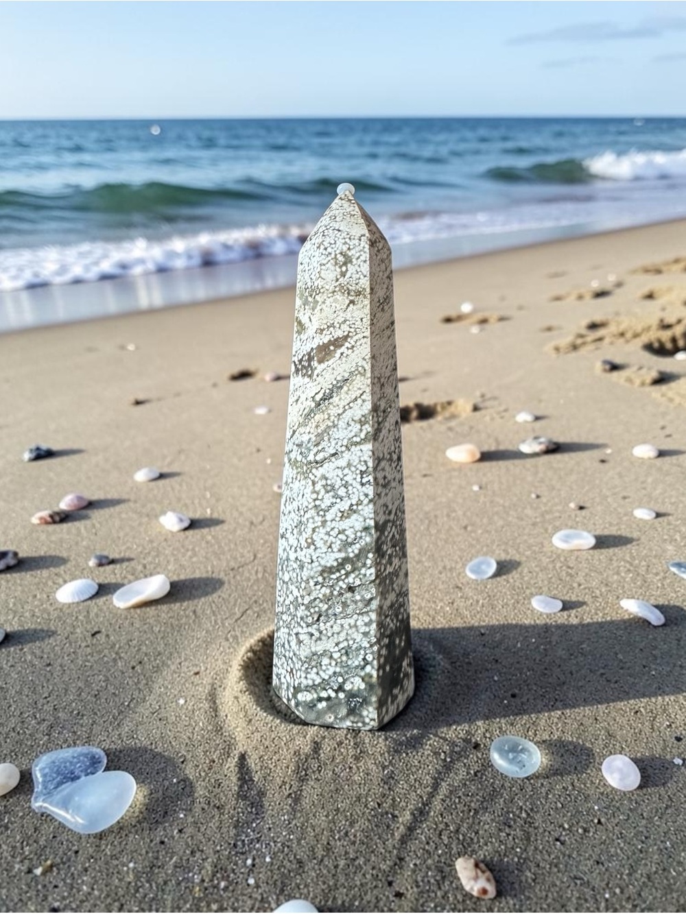 Ocean Jasper Orbicular Crystal Tower